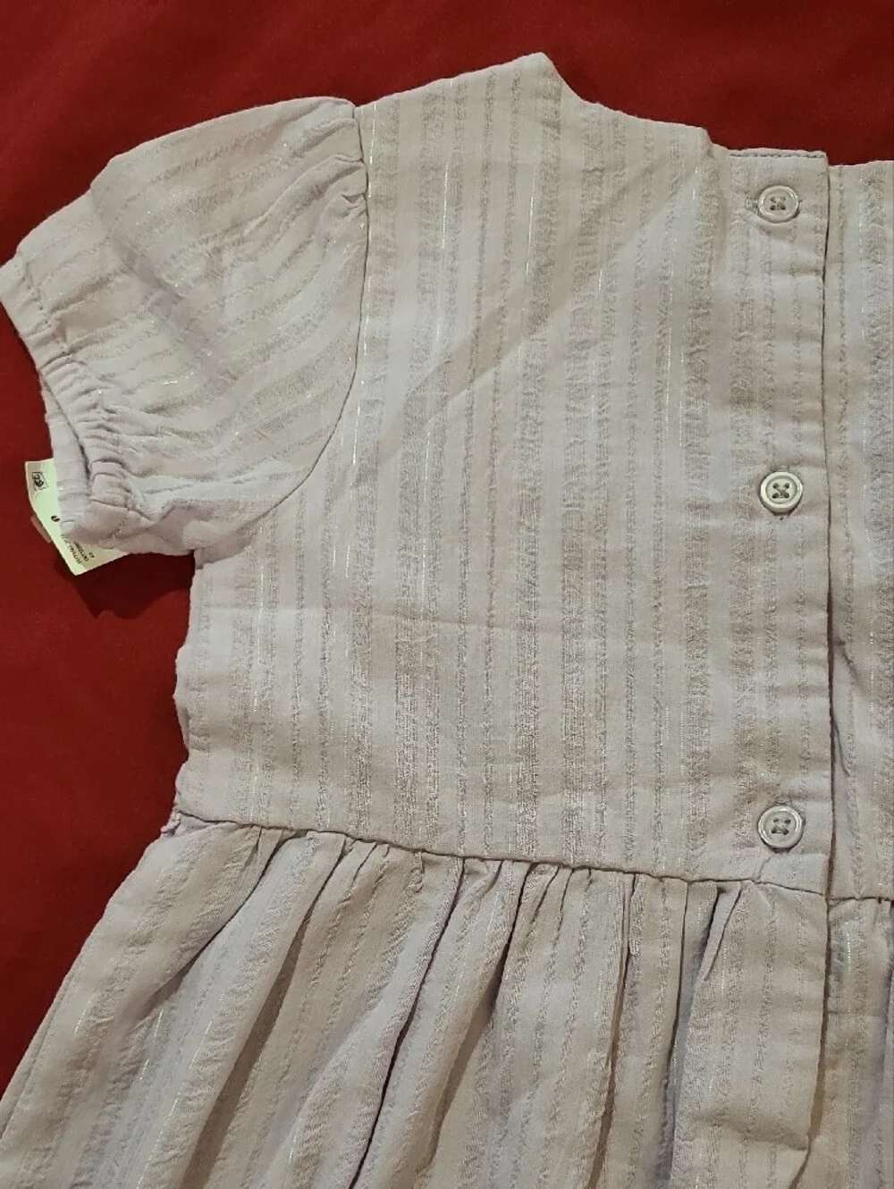 OshKosh B'gosh Lilac Short Puff-Sleeve Girls Dress